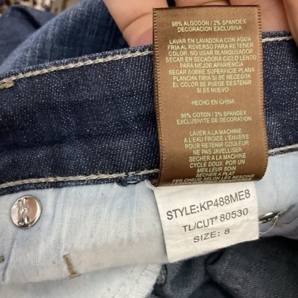 Kut from the Kloth Blue Stretch Reese Ankle Straight Leg Jeans Women 8 China - Picture 5 of 11
